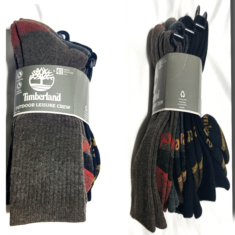 Timberland outdoor leisure crew set of 4 socks